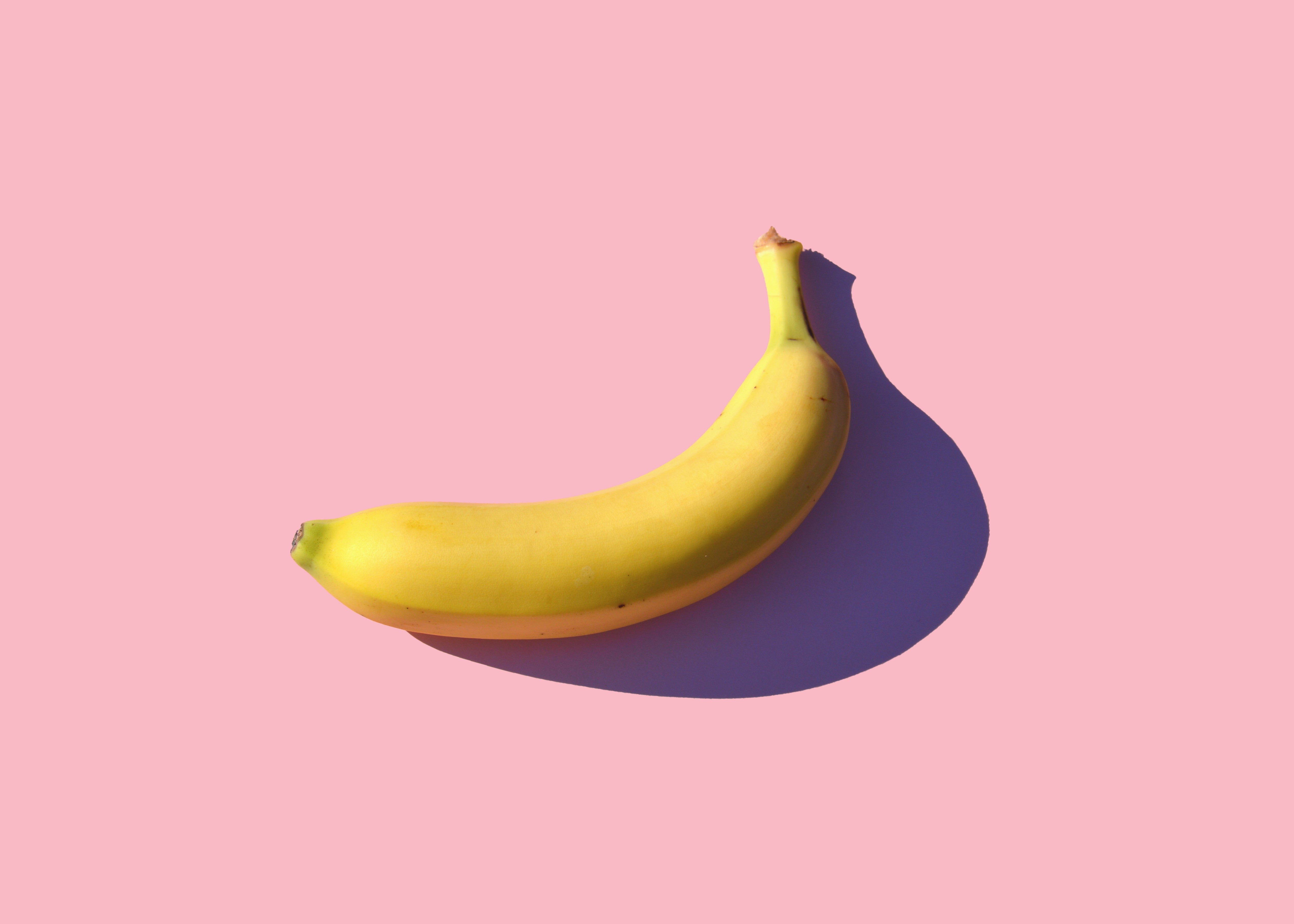 banana on pink background